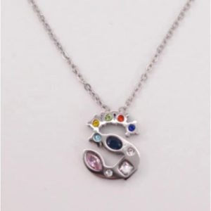 COLLAR MUJER ACERO PLATEADO CON LETRA S
