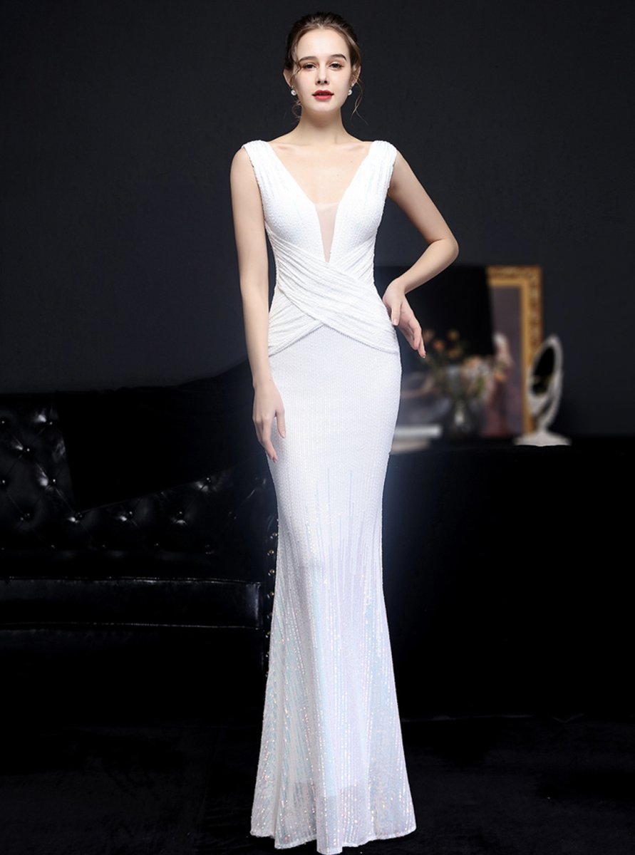 Vestido Novia Lentejuelas Cruzado - Imagen 9