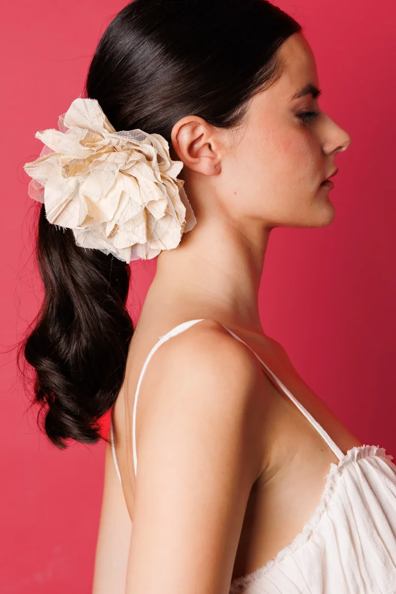 Flor Tul Beige - Imagen 3