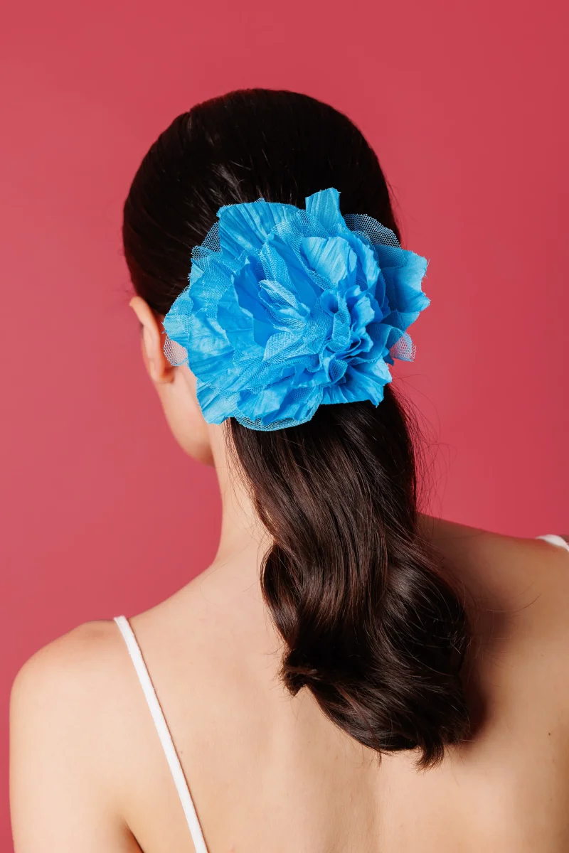 Flor Tul Azul Capri - Imagen 2