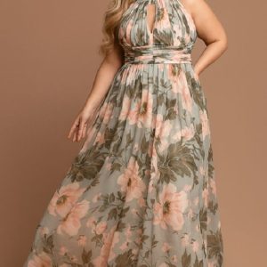 Vestido Halter Estampado Curvy