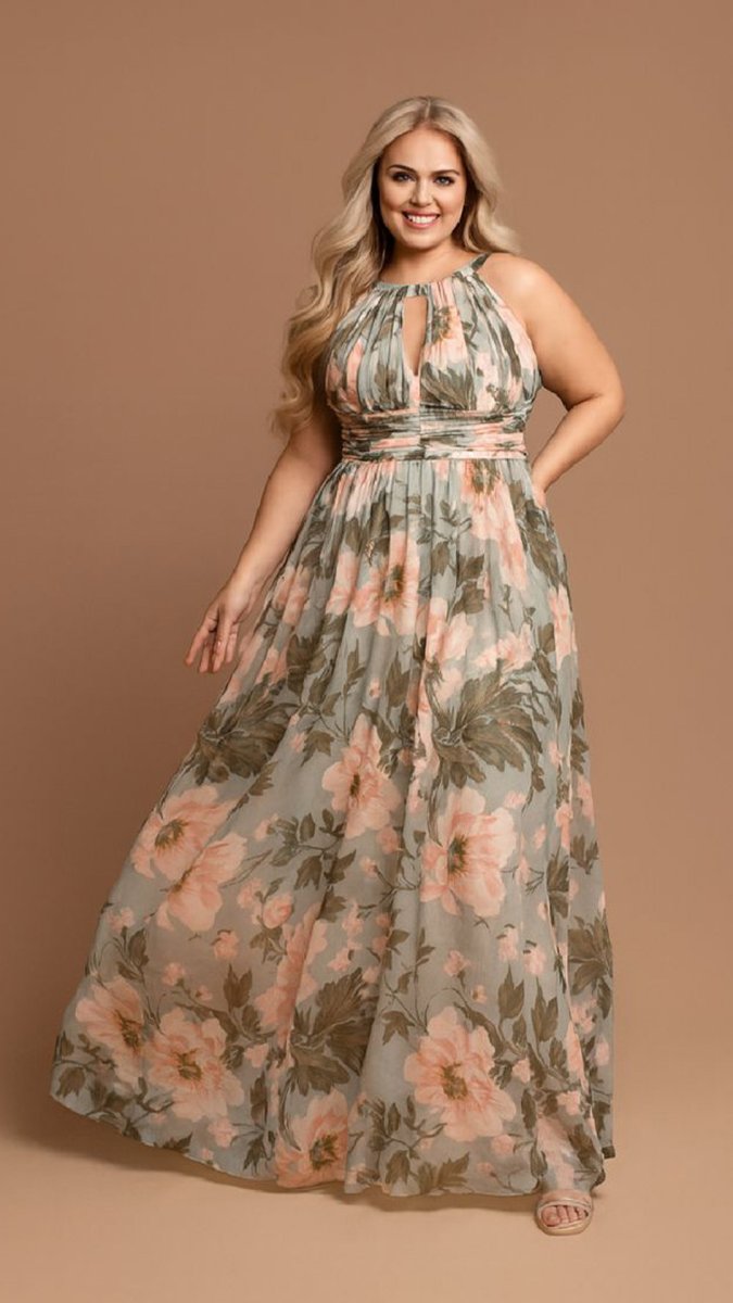 Vestido Halter Estampado Curvy - Imagen 2