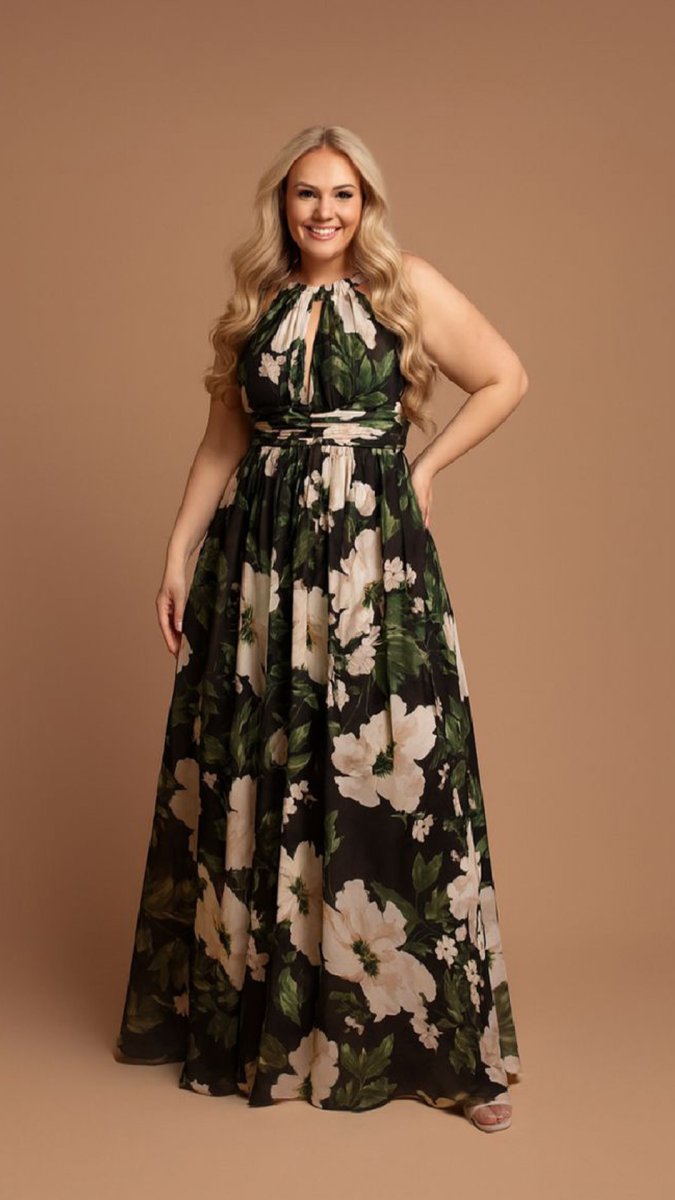 Vestido Halter Estampado Curvy - Imagen 4