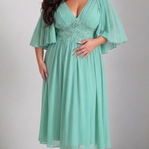 Vestido Capa Cintura Flores Curvy Midi
