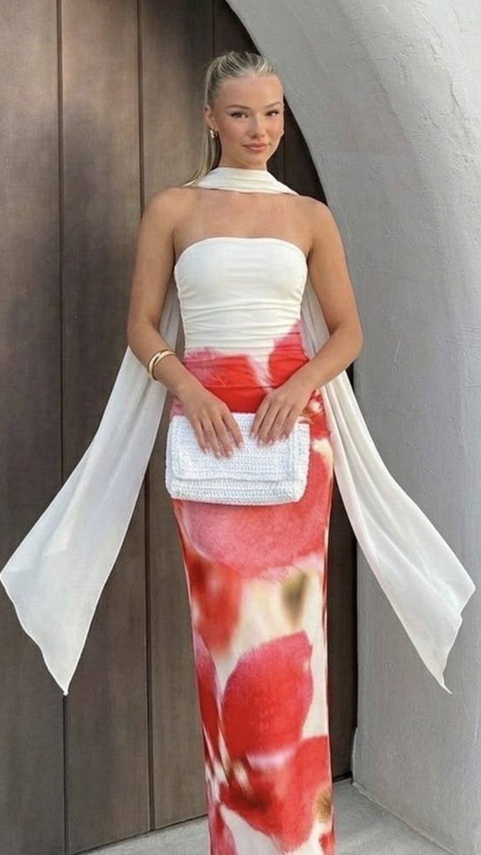 Vestido Estampado Palabra Honor - Imagen 2