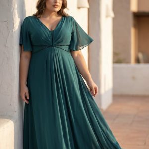Vestido Manga Corta Brillo Cintura Curvy