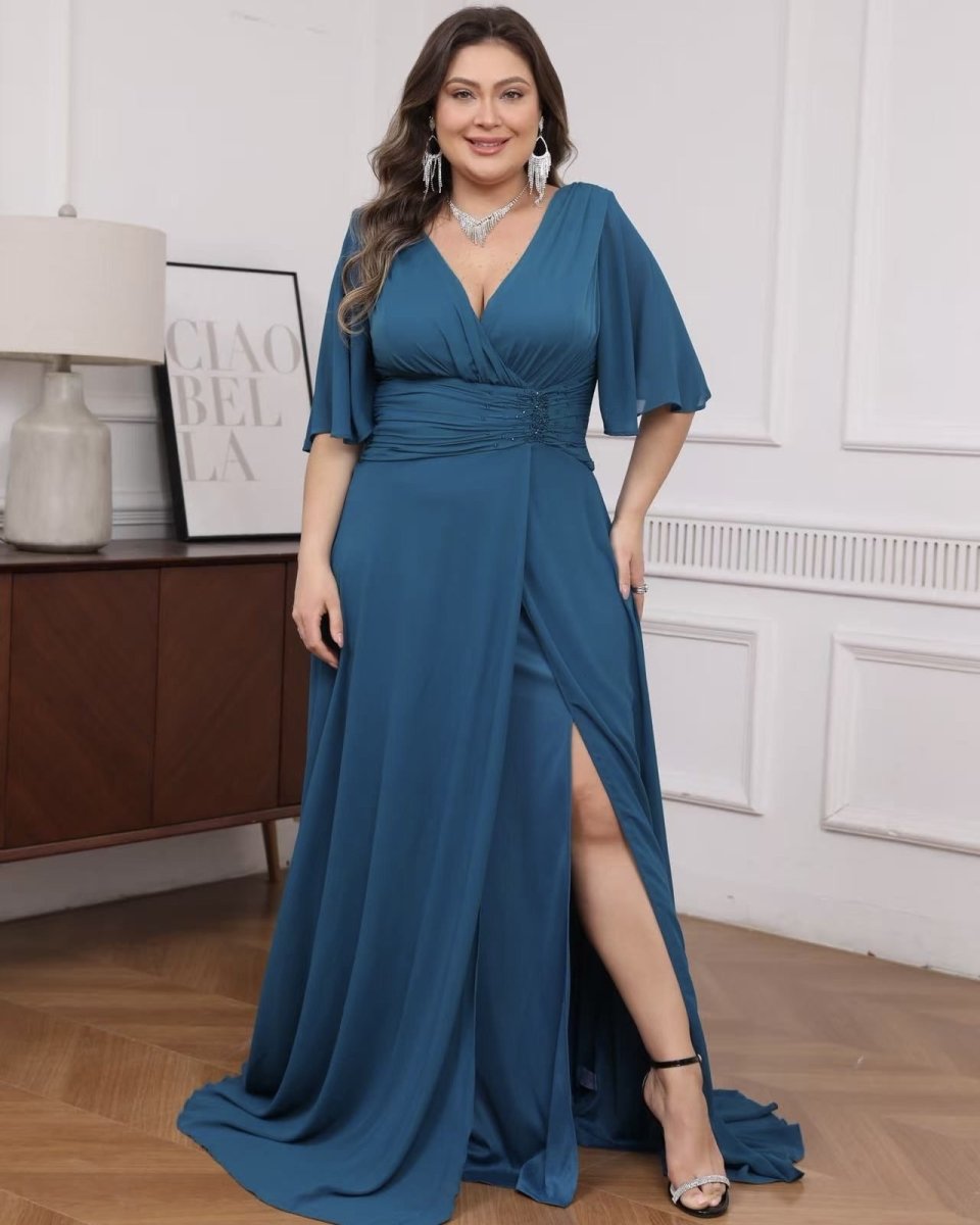 Vestido Cruzado Brillo Cintura Curvy