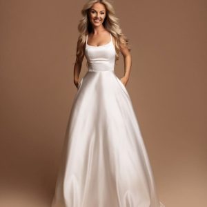 Vestido Seda Novia Bolsillos