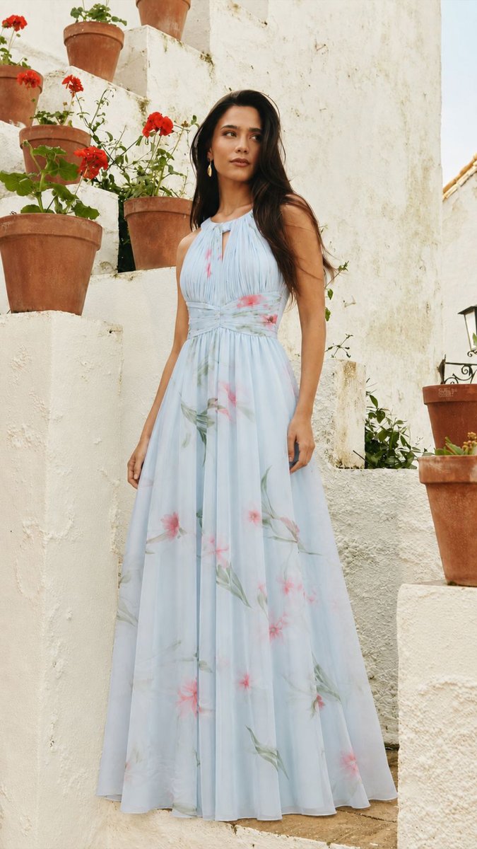 Vestido Halter Florecitas