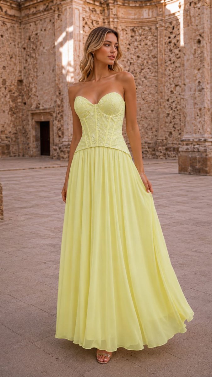 Vestido Corsé Lentejuelas Falda Gasa - Imagen 5
