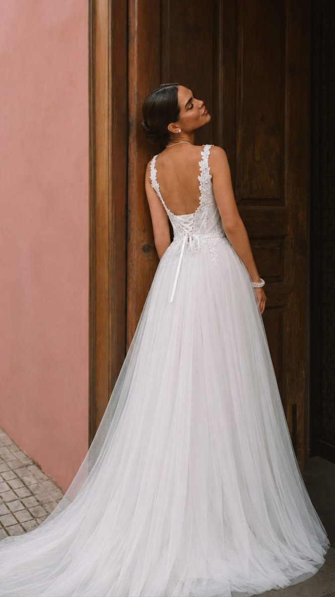 Vestido Tul Largo Corsé Abertura Novia Curvy - Imagen 6