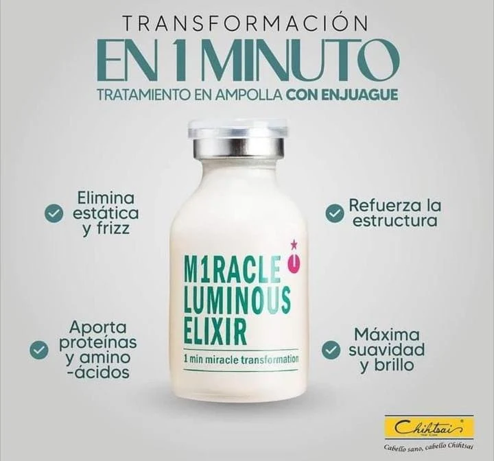 CHIHTSAI Miracle Luminous Elixir – 25 ml Tratamiento capilar intensivo | 1 Minute Miracle Transformation - Imagen 6