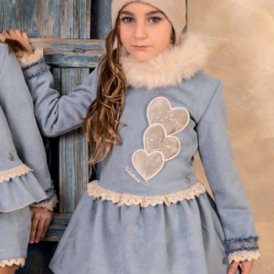 Vestido niña felpa azul Nekenia