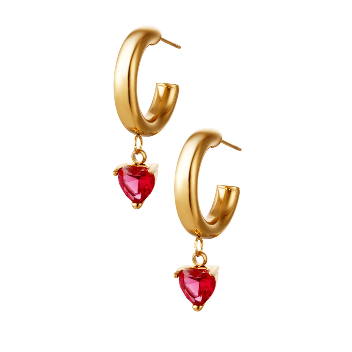 Pendientes MAY Dorado / Rojo