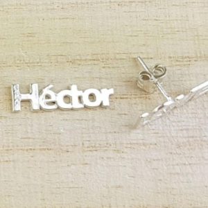 Pendientes NOMBRE personalizado de Plata de ley