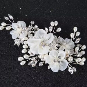 Tocado Novia Pinza Flores Nacaradas