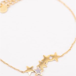 Pulsera mujer acero dorado estrellas