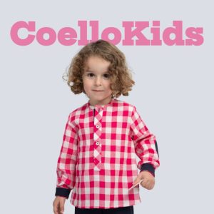 Conjunto niño camisa cuadro fucsia pantalón corto