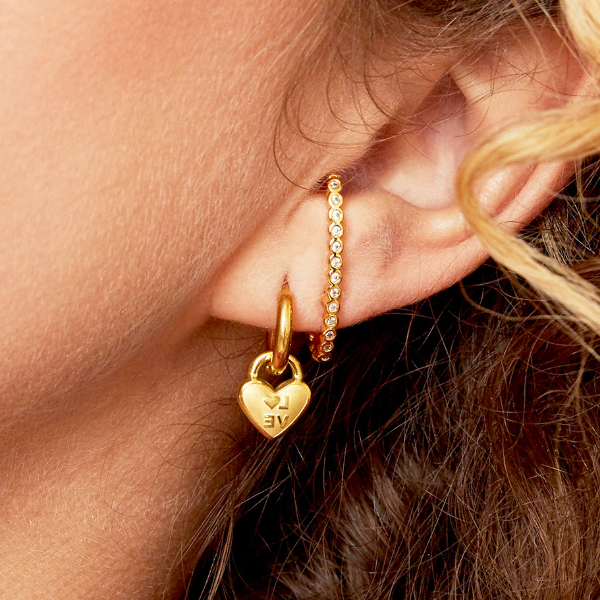 Pendiente Suelto LOVE Dorado - Imagen 4