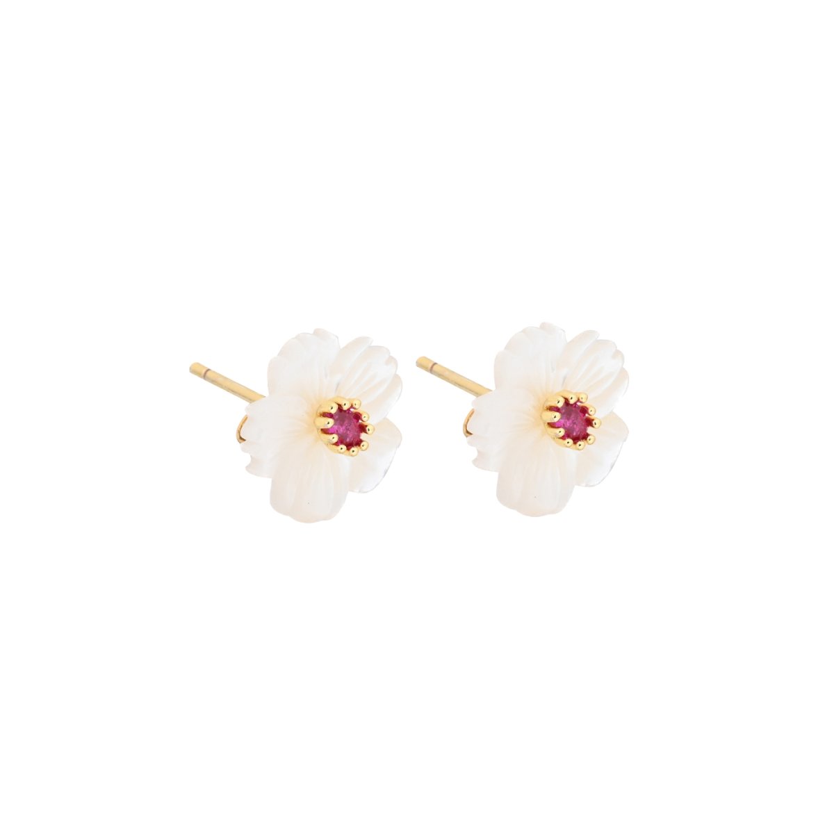 Pendientes AKINA Dorado / Fucsia - Imagen 4