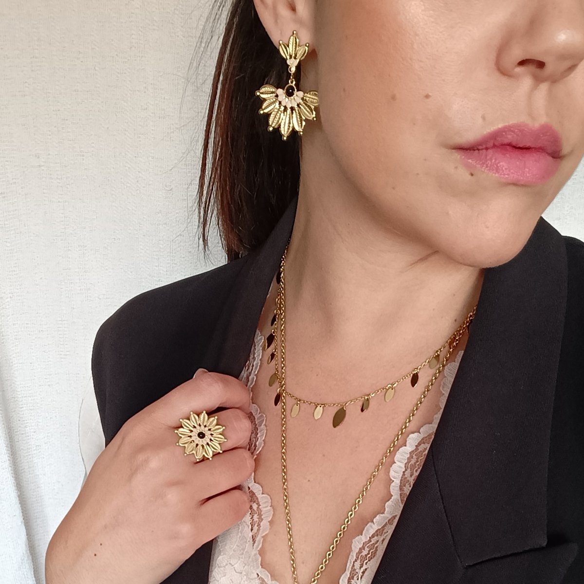 Pendientes DAYANA Acero Dorado - Imagen 3