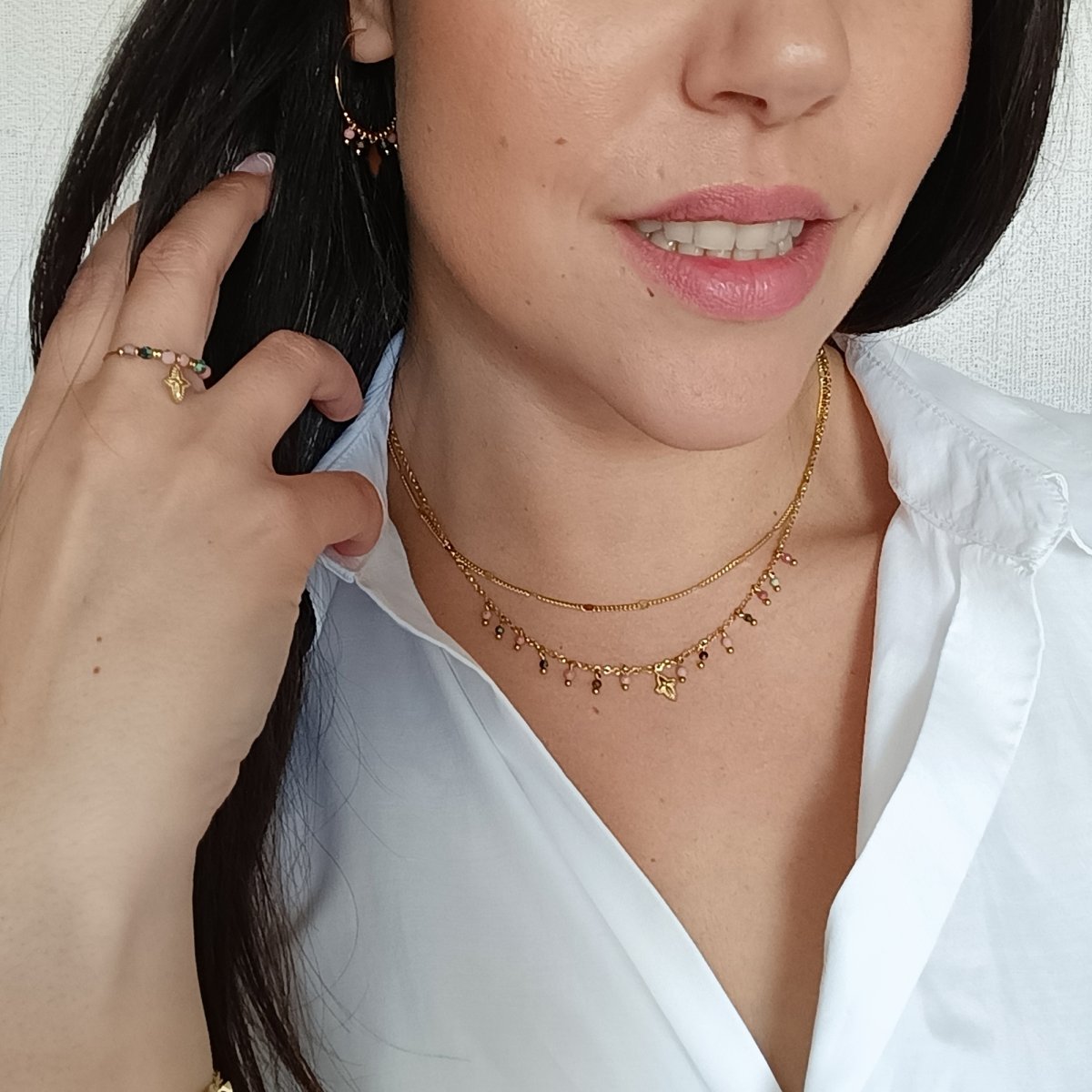 Pendientes PAULA Acero Dorado - Imagen 3