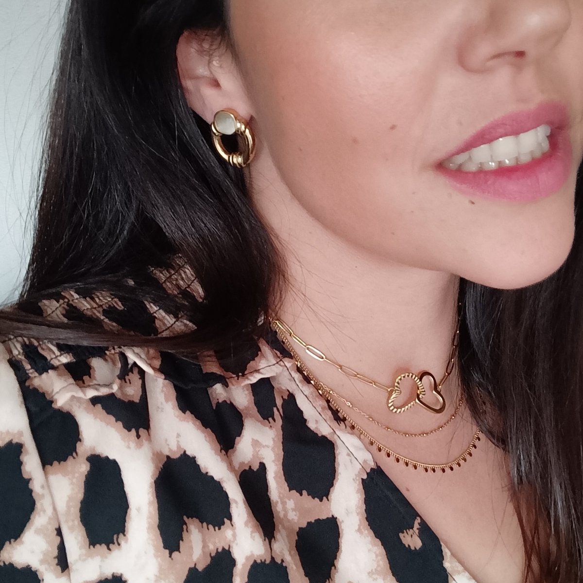 Pendientes ATZIRI Acero Dorado - Imagen 4