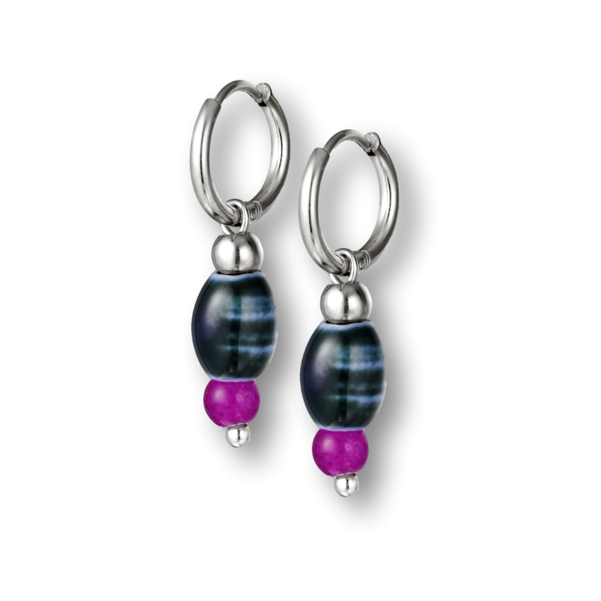 Pendientes DANIELA Acero/Azul