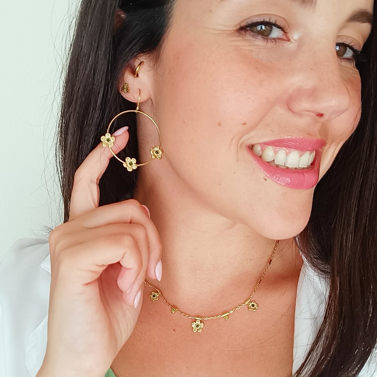 Pendientes FIBY Acero Dorado - Imagen 3