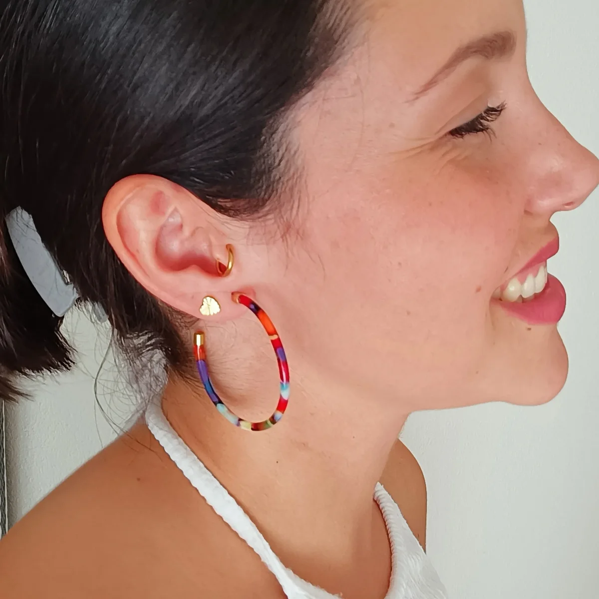 Pendientes HARUMI Acero Dorado - Imagen 3