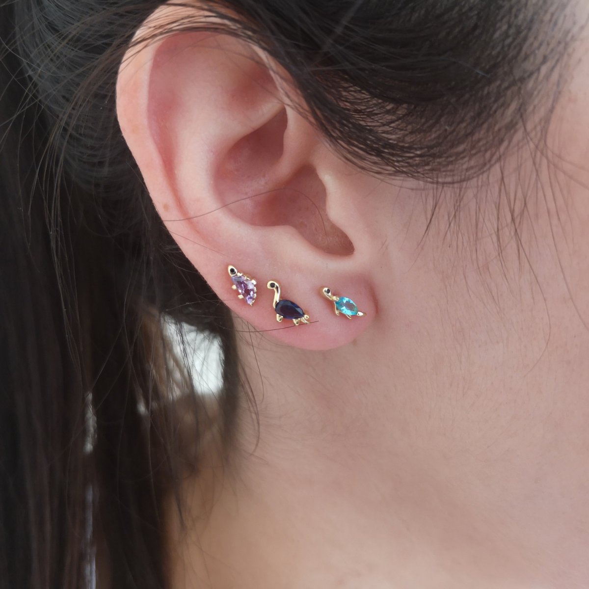Pendientes IGUANODON Oro - Imagen 3