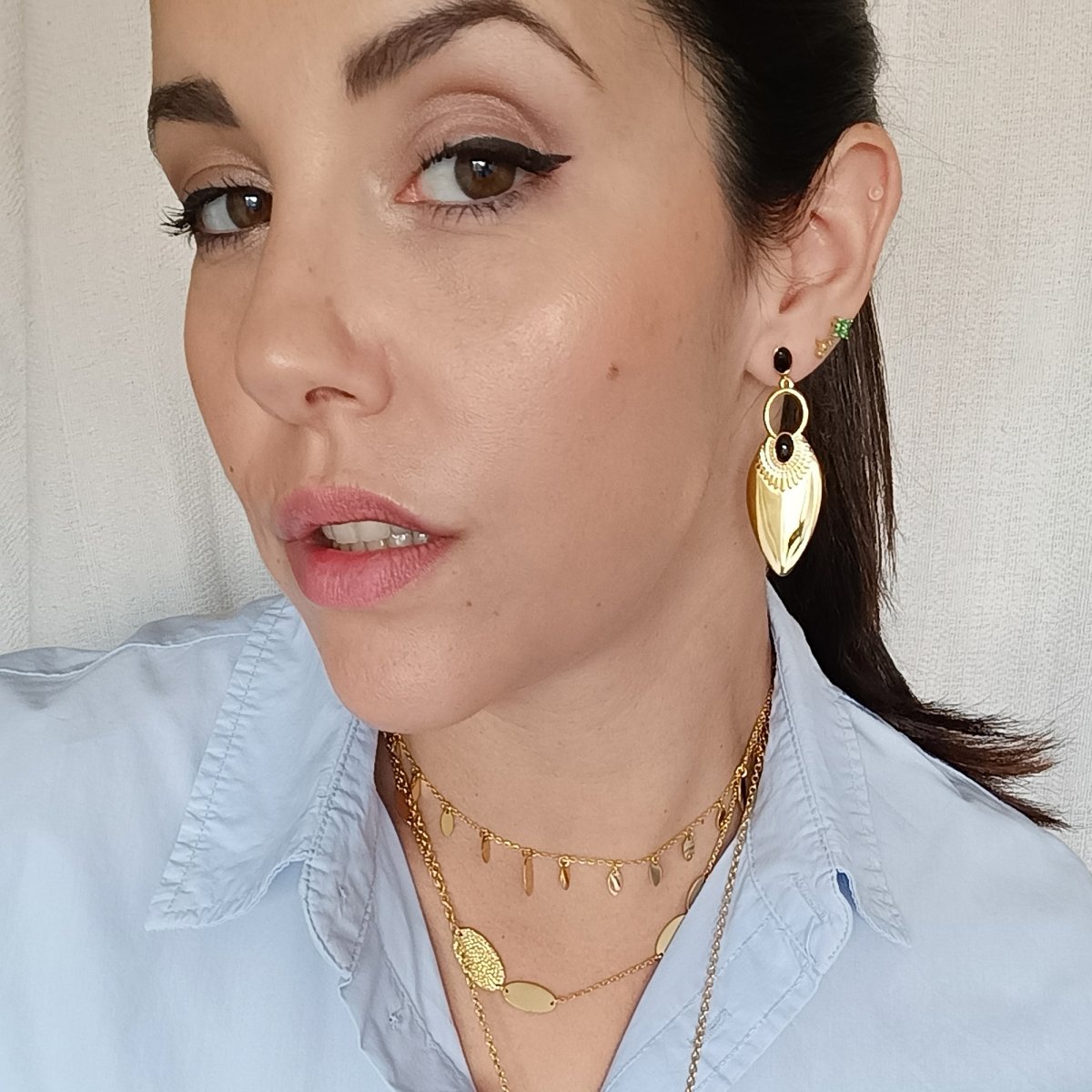 Pendientes KORI Acero Dorado - Imagen 3