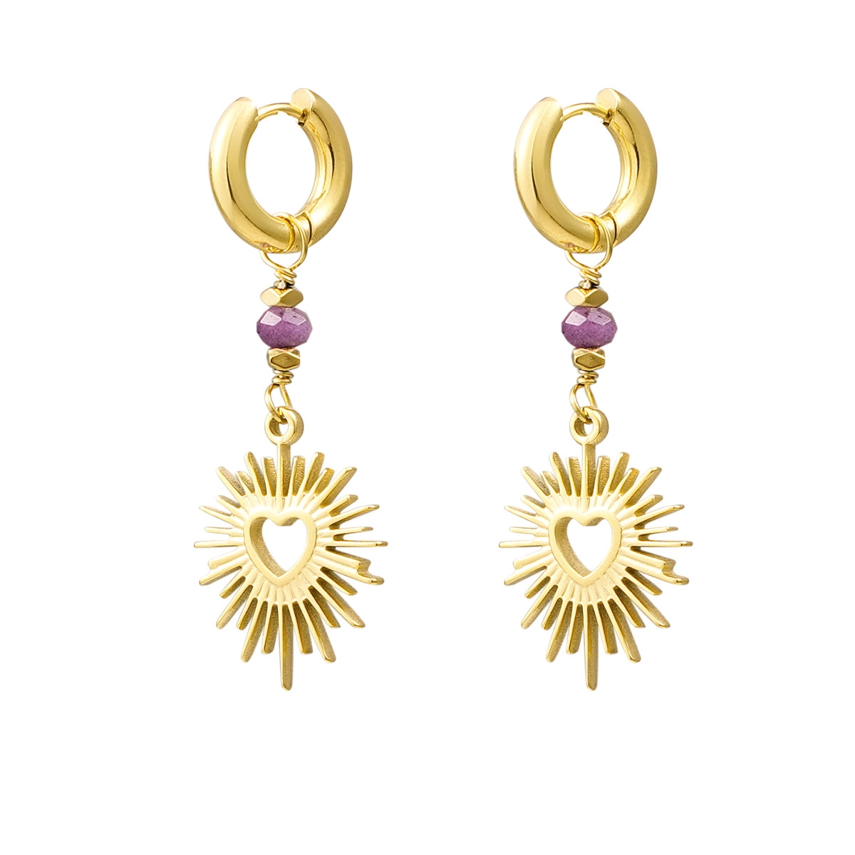 Pendientes LULU Acero Dorado - Imagen 2