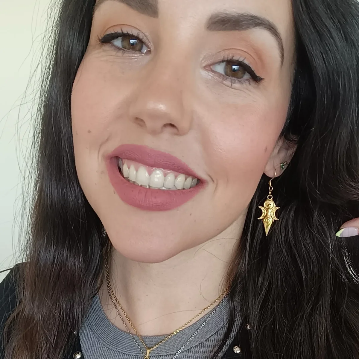 Pendientes LUNA Acero Dorado - Imagen 3