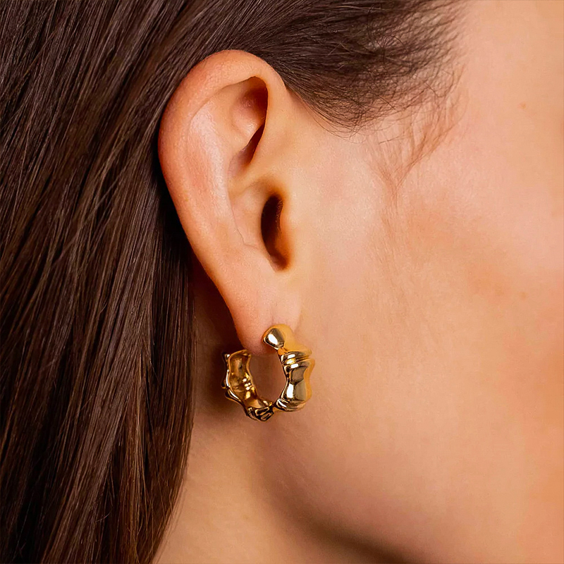 Pendientes MARELY Acero Dorado - Imagen 3