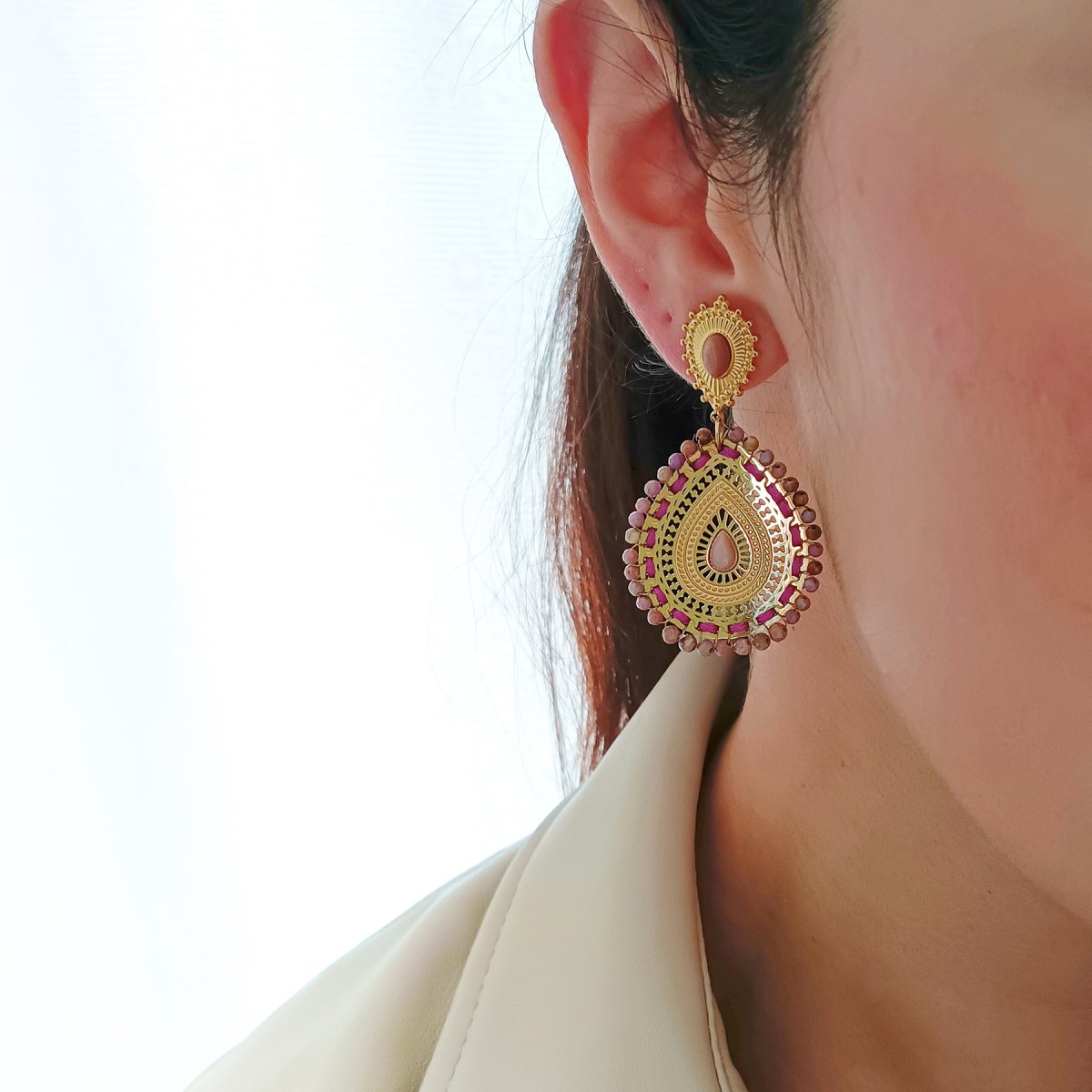 Pendientes MABEL Lepidolita - Imagen 3