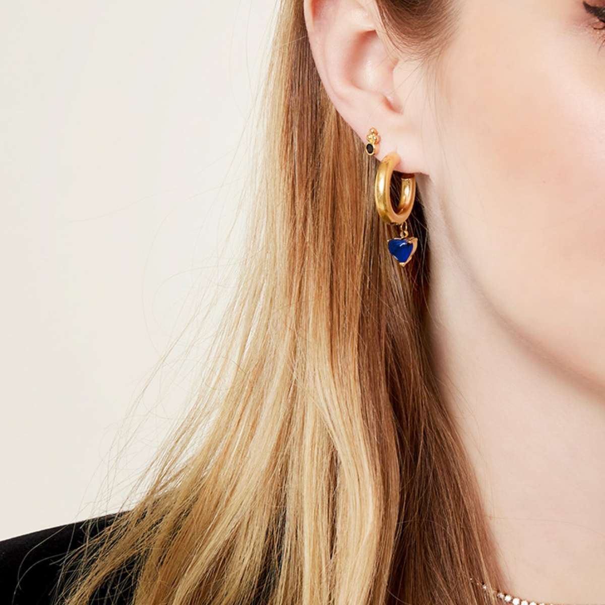 Pendientes MAY Dorado / Azul - Imagen 3