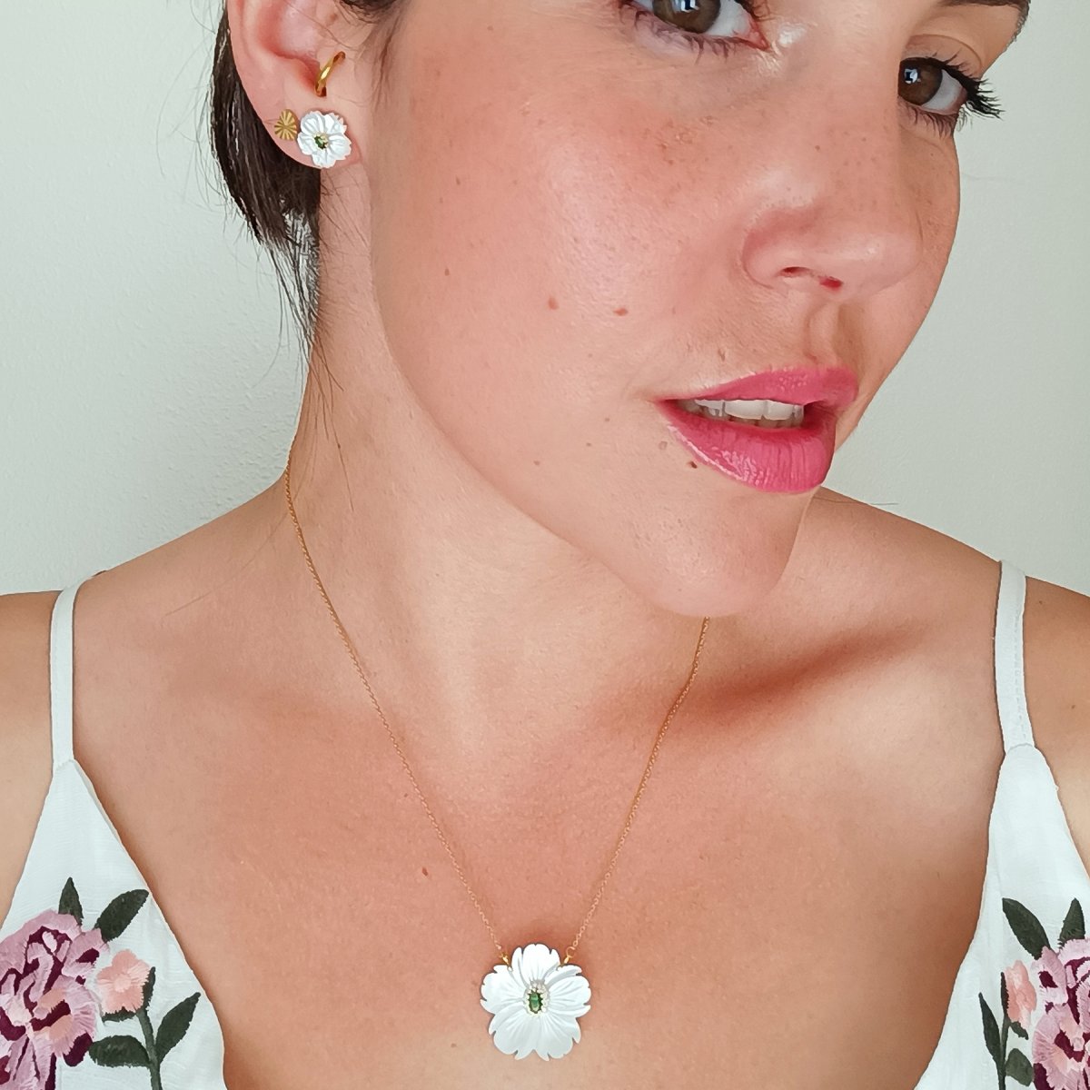 Pendientes AKINA Dorado / Verde - Imagen 3