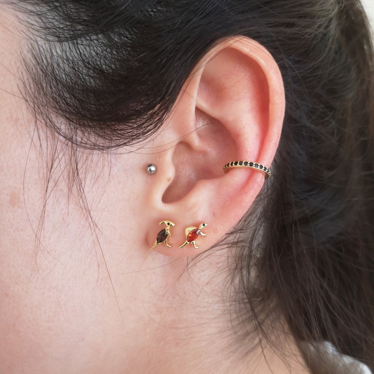 Pendientes PARASAURIO Oro - Imagen 3
