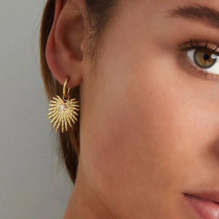 Pendientes YULE Acero Dorado - Imagen 3