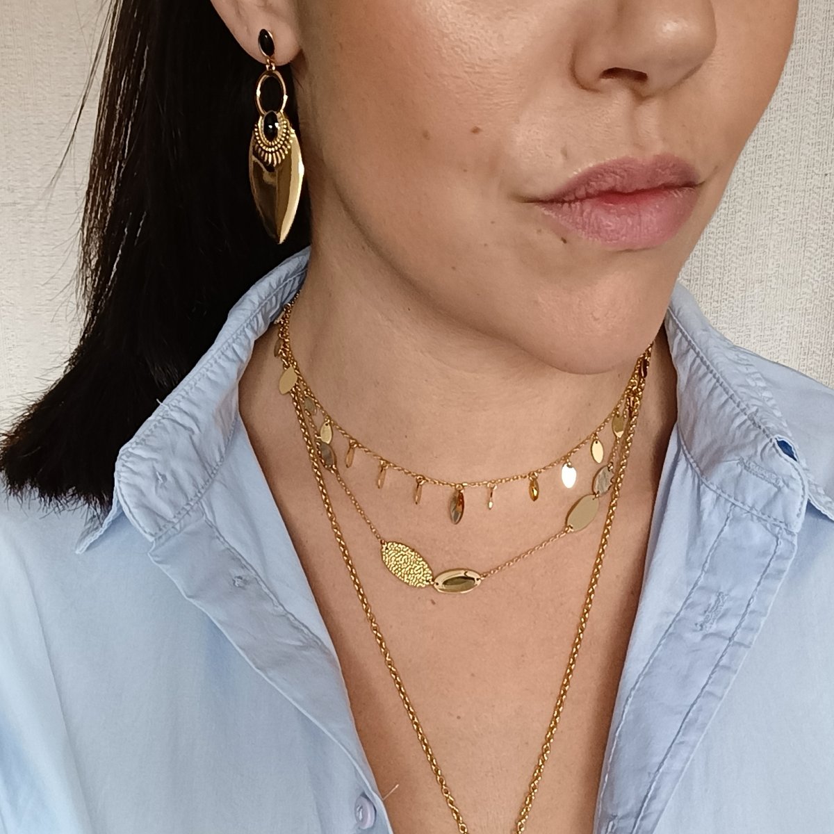 Pendientes KORI Acero Dorado - Imagen 4