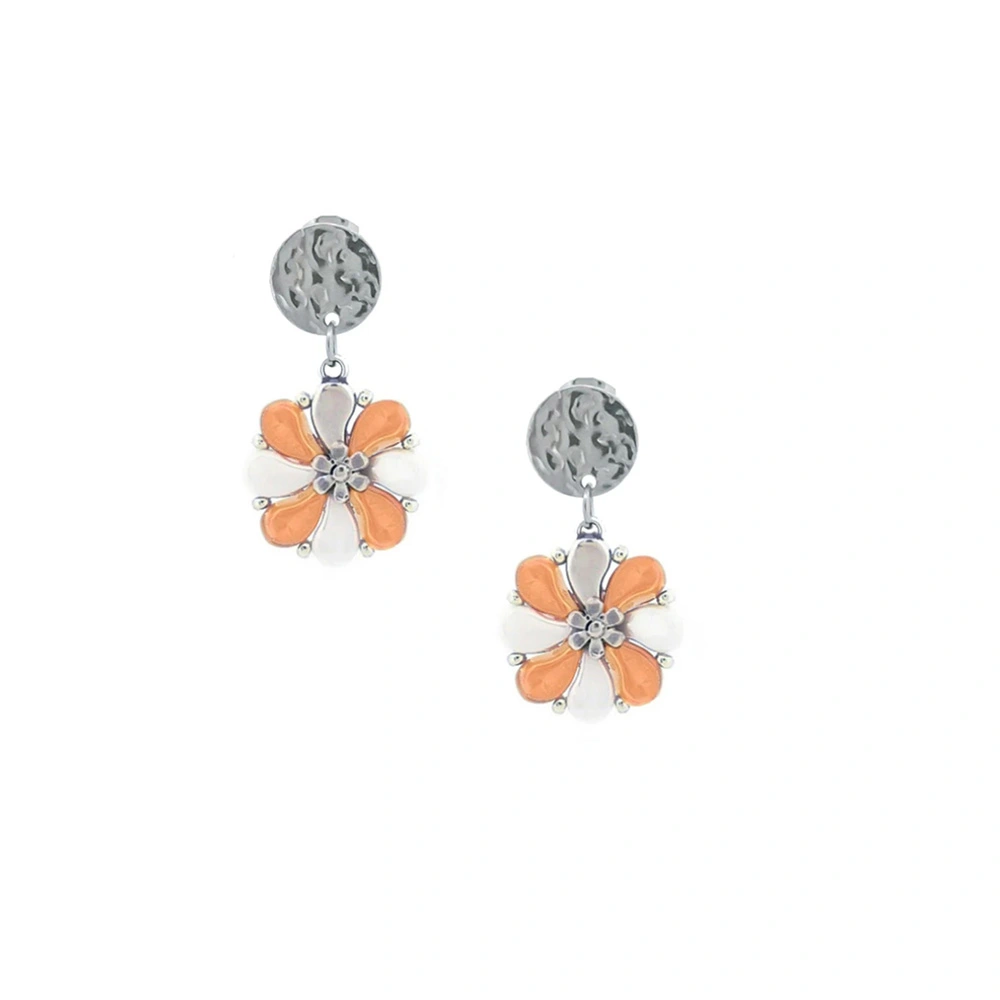 Pendientes SISI Blanco/Damasco - Imagen 2