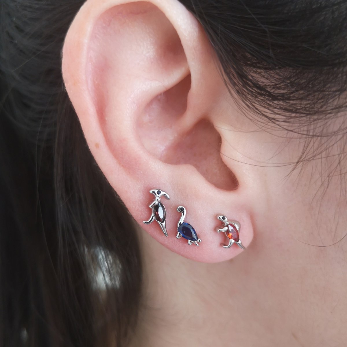 Pendientes BRAQUIOSAURIO Plata - Imagen 3