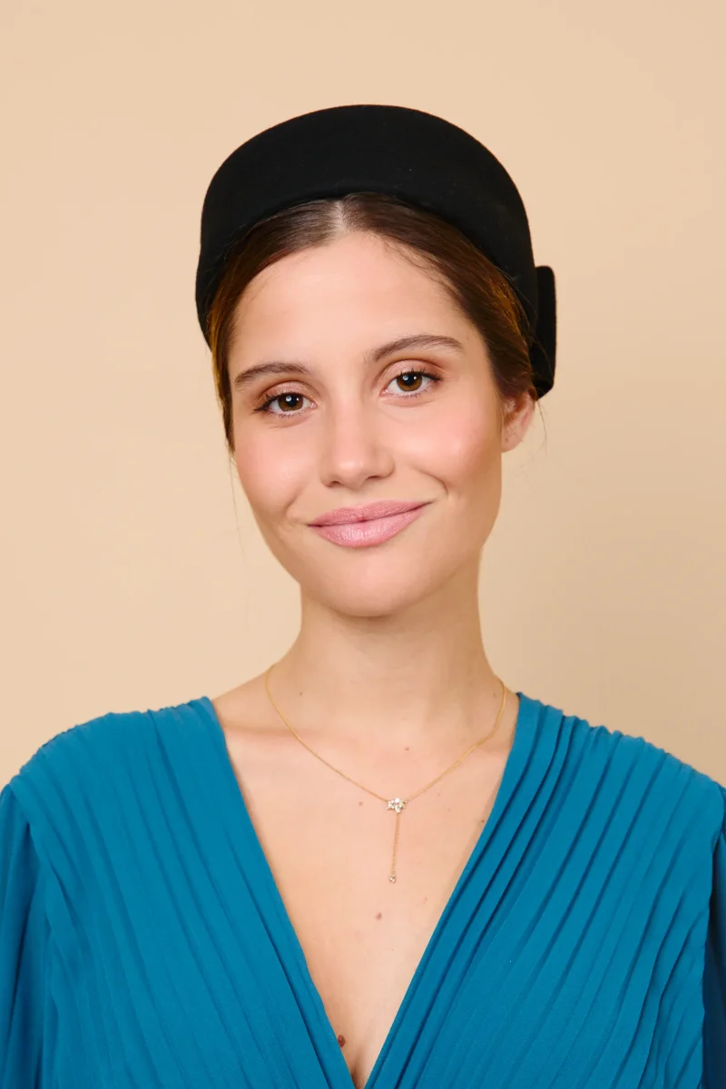 Tocado Casquete Olga Negro - Imagen 2