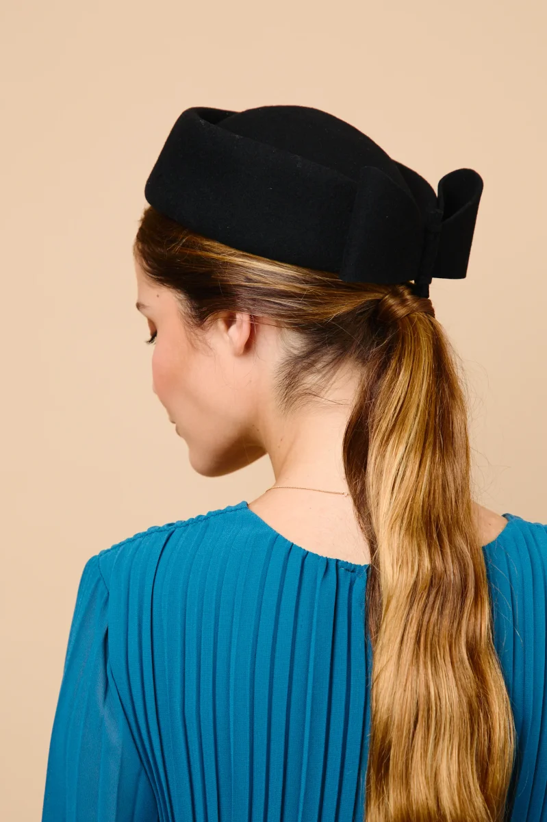 Tocado Casquete Olga Negro - Imagen 3