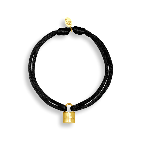 Pulsera ELIE Negro Acero Dorado - Imagen 2