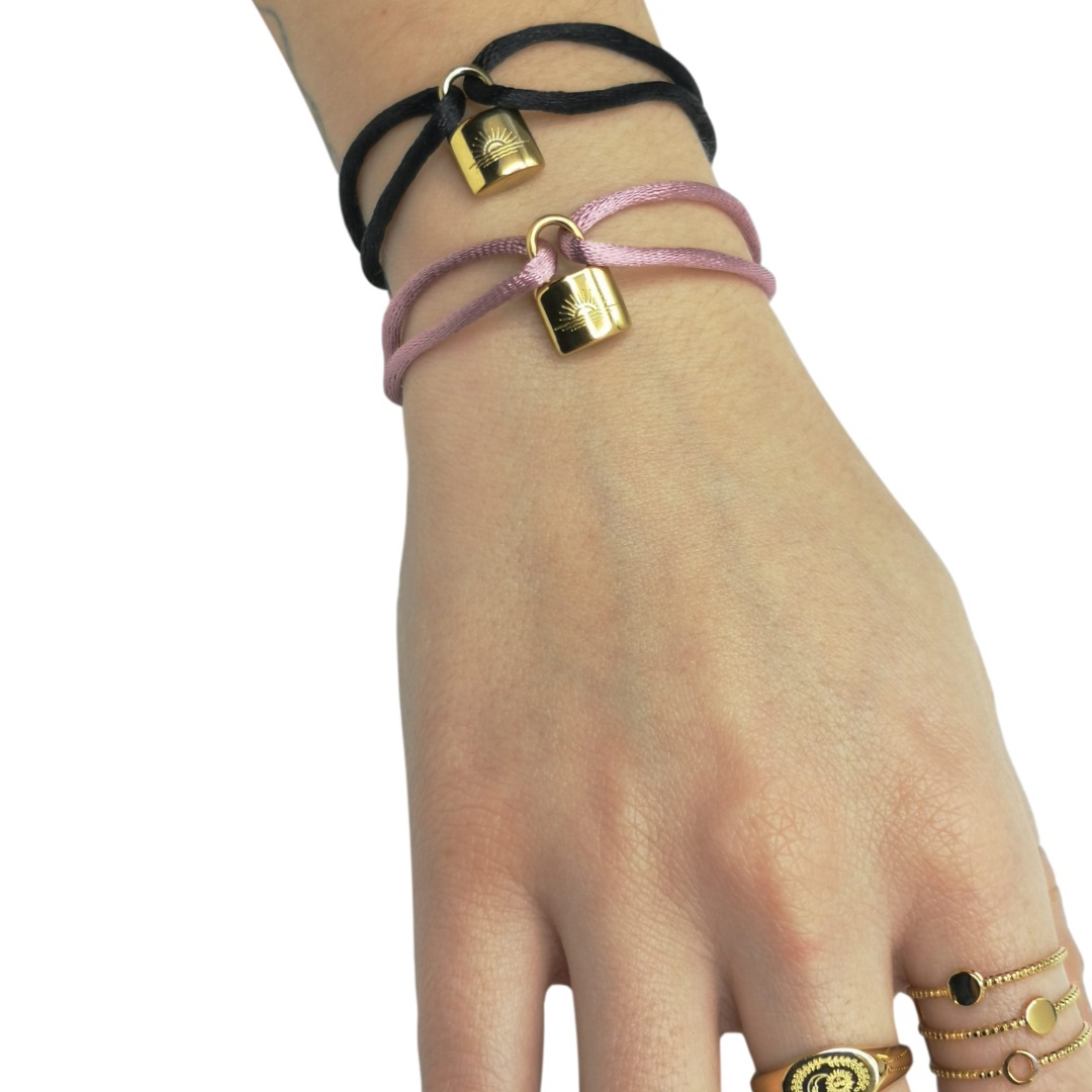 Pulsera ELIE Negro Acero Dorado - Imagen 3