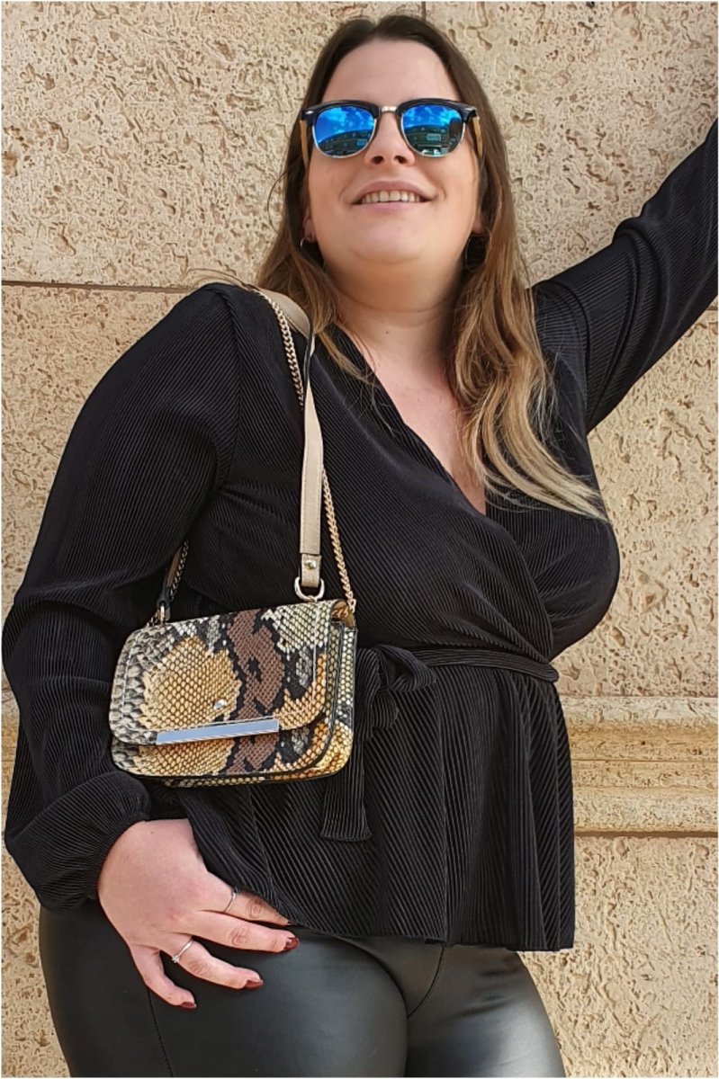 Bolso mujer animal print camel - Imagen 2