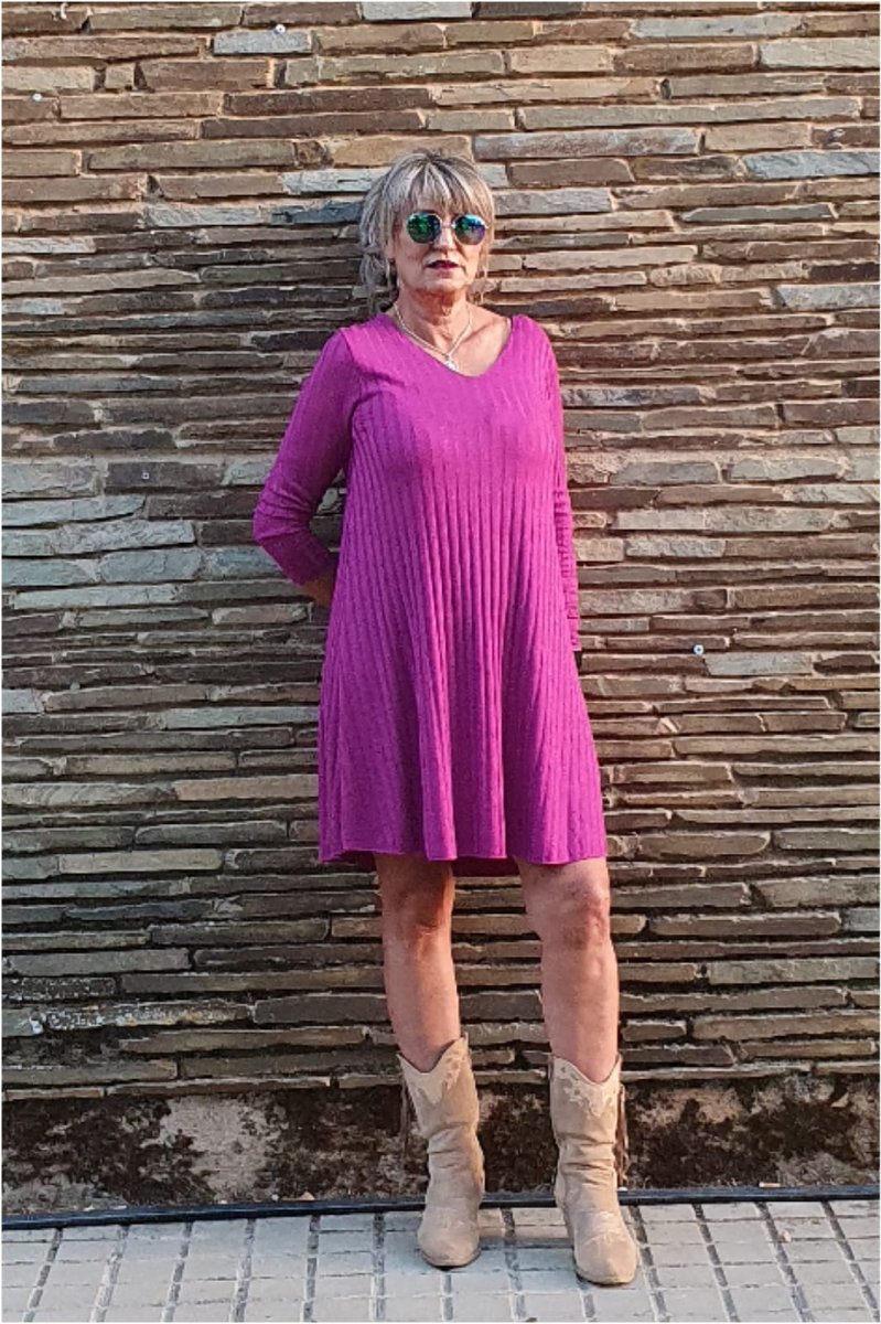 Vestido mujer punto canalé - Imagen 5