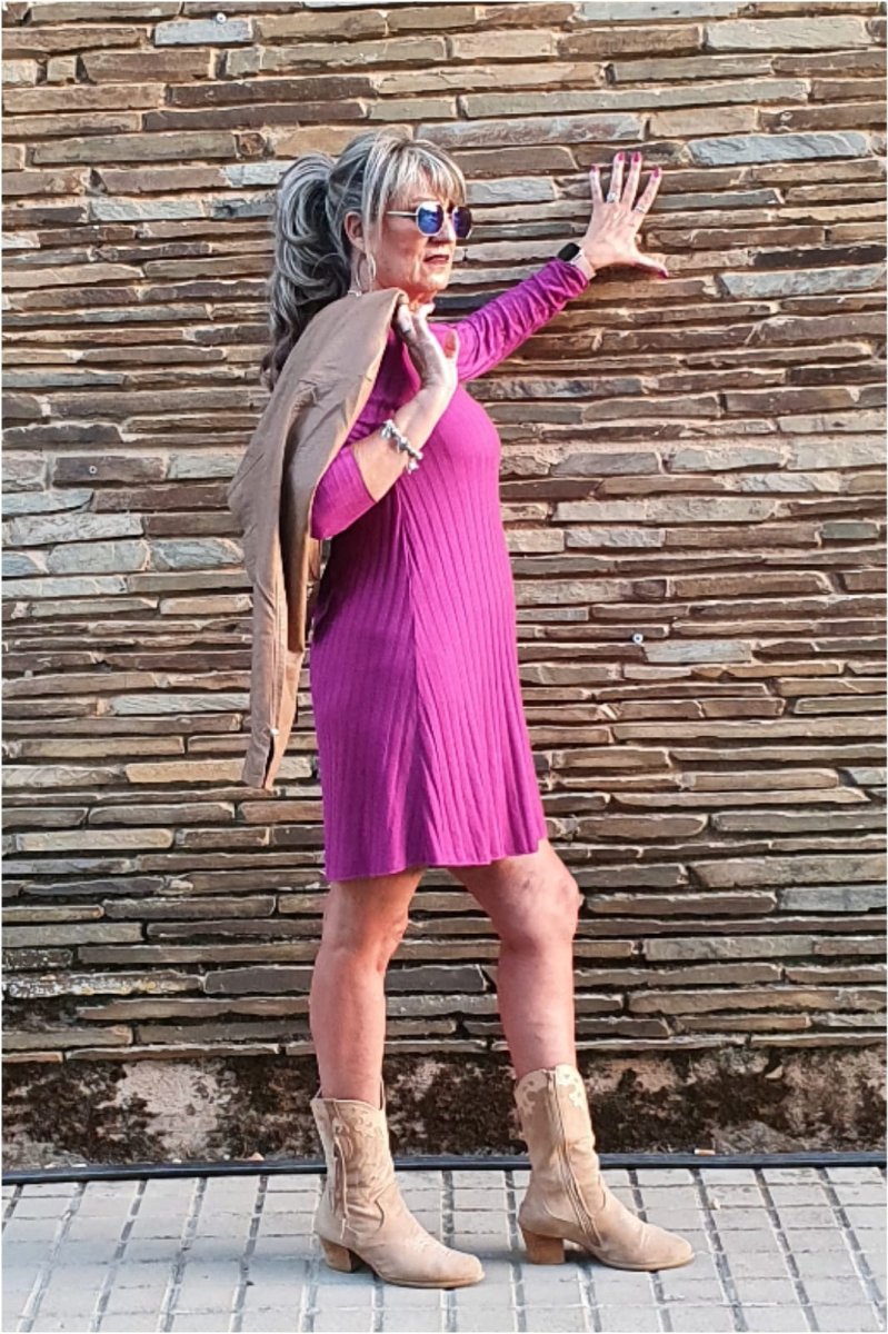 Vestido mujer punto canalé - Imagen 6
